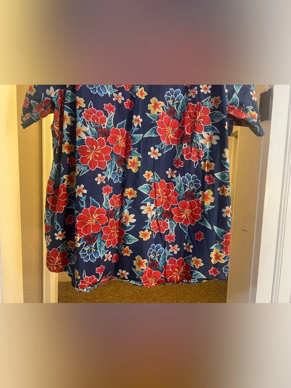 Hurley Men’s Hawaiian Floral Beach Vacation Short Sleeve Button Down Shirt XXL